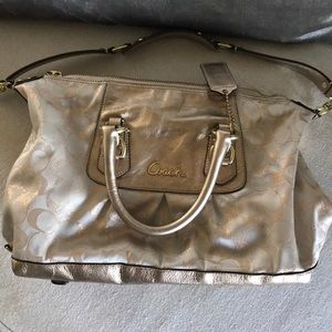 Silver and Gold Coach Small Shoulder Bag